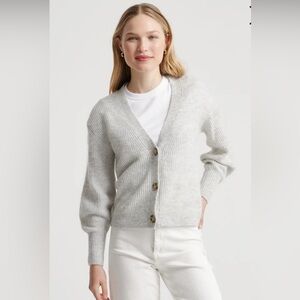 EUC Quince Baby Alpaca Wool Cropped Cardigan - Light Grey XS
